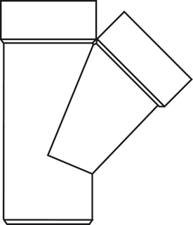 T-stuk 50x32x50 45° mof/mof/spie